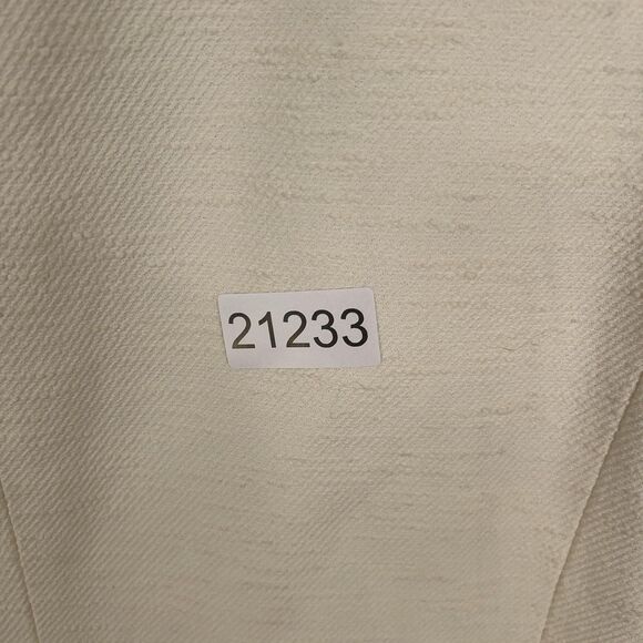 Talbots Coat Women 22W Ivory Textured Black Trim Collarless Capsule Quiet Luxury - Picture 13 of 13